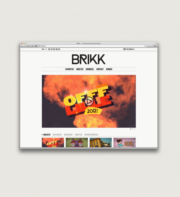 The film production and animation studio Brikk needed a custom-made digital portfolio to present their work. The result is this 