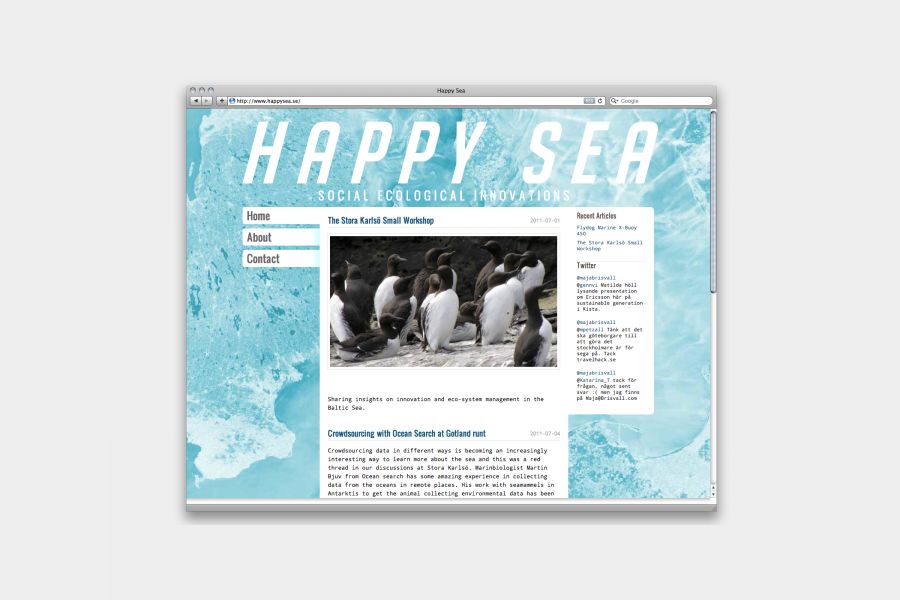 An initiative from Stockholm University resulted in Happy Sea. A network aiming to bring together the enormous amounts of academic and practical knowledge around the Baltic Sea, to find sustainable solutions for the region.Go to website... by Johan Hemgren